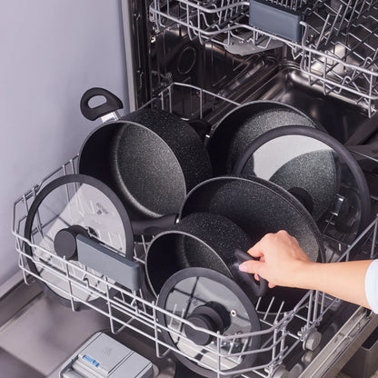 Karaca Nebula 7 Piece Granite Cookware Set, Induction Compatible, Black