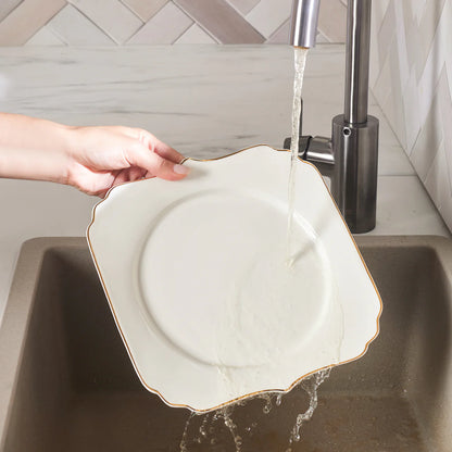 Karaca Stream Bone Vintage 24 Piece Dinner Set for 6 People – Gold