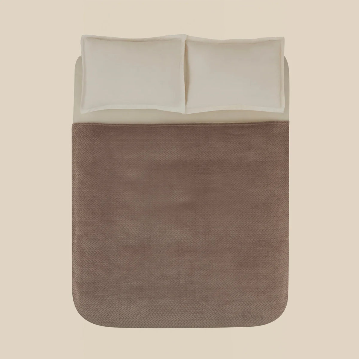 Karaca Leaves Taupe Tweepersoonsdeken 200x220 cm – Stijlvolle en Zachte Deken