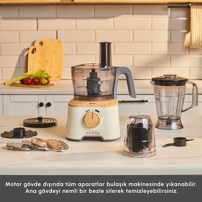 Karaca Mastermaid Power Multifunctional 10 in 1 Mutfak Robotu 2000W Wood