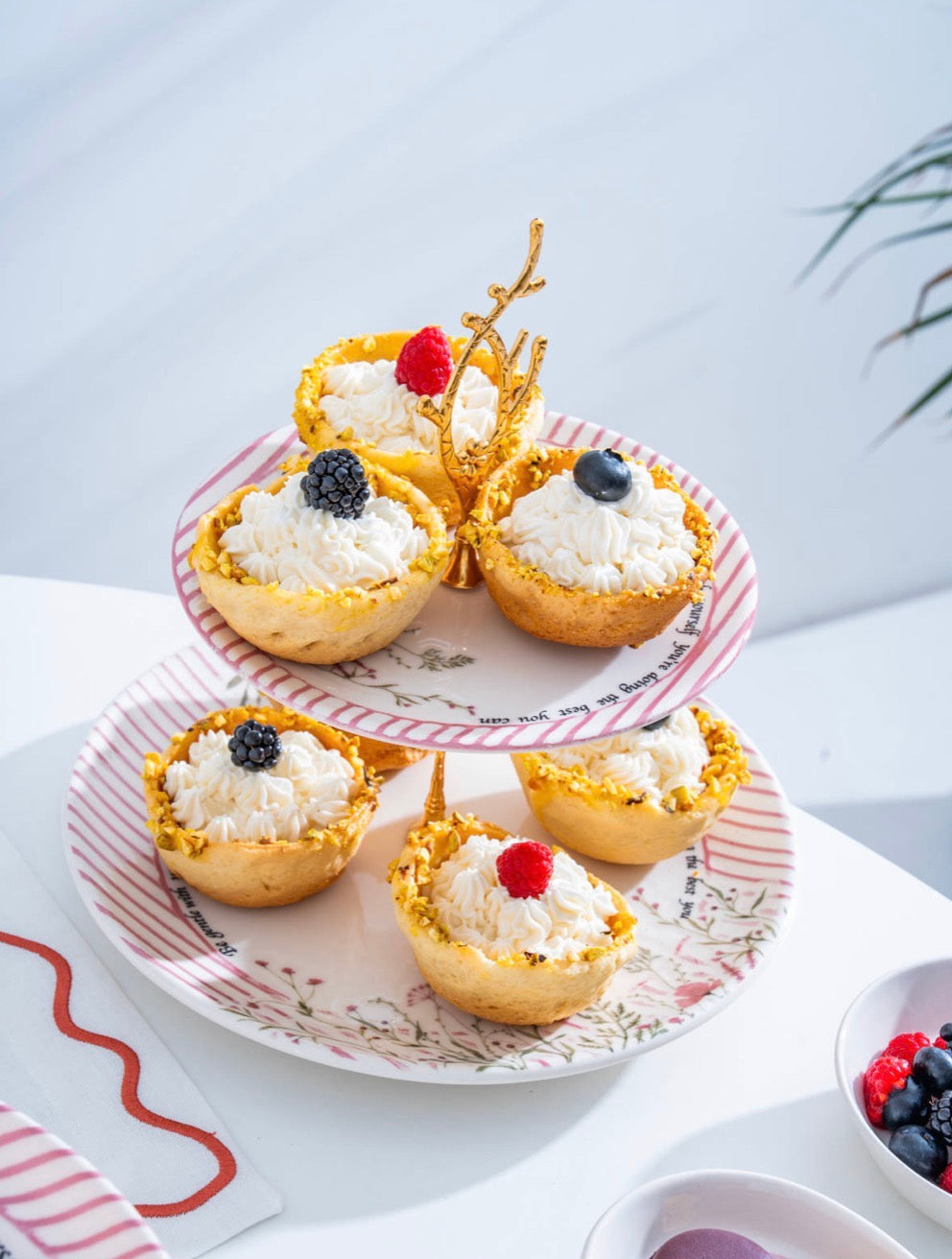 Acar Laila Tiered Cookie Jar – 2-Tier Ceramic Serving Dish (19 cm / 26 cm)