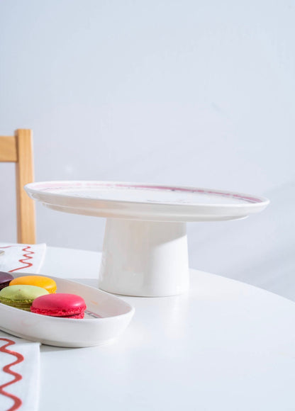 Acar Laila Footed Serving Plate 26 cm – Ceramic Serving and Cake Stand