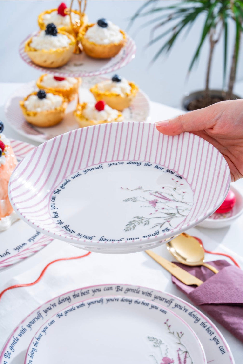 Acar Laila 6-delige Diepe Eetbordenset 19,5 cm – Keramische Soepborden Set