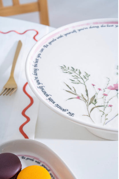 Acar Laila Footed Serving Plate 26 cm – Ceramic Serving and Cake Stand