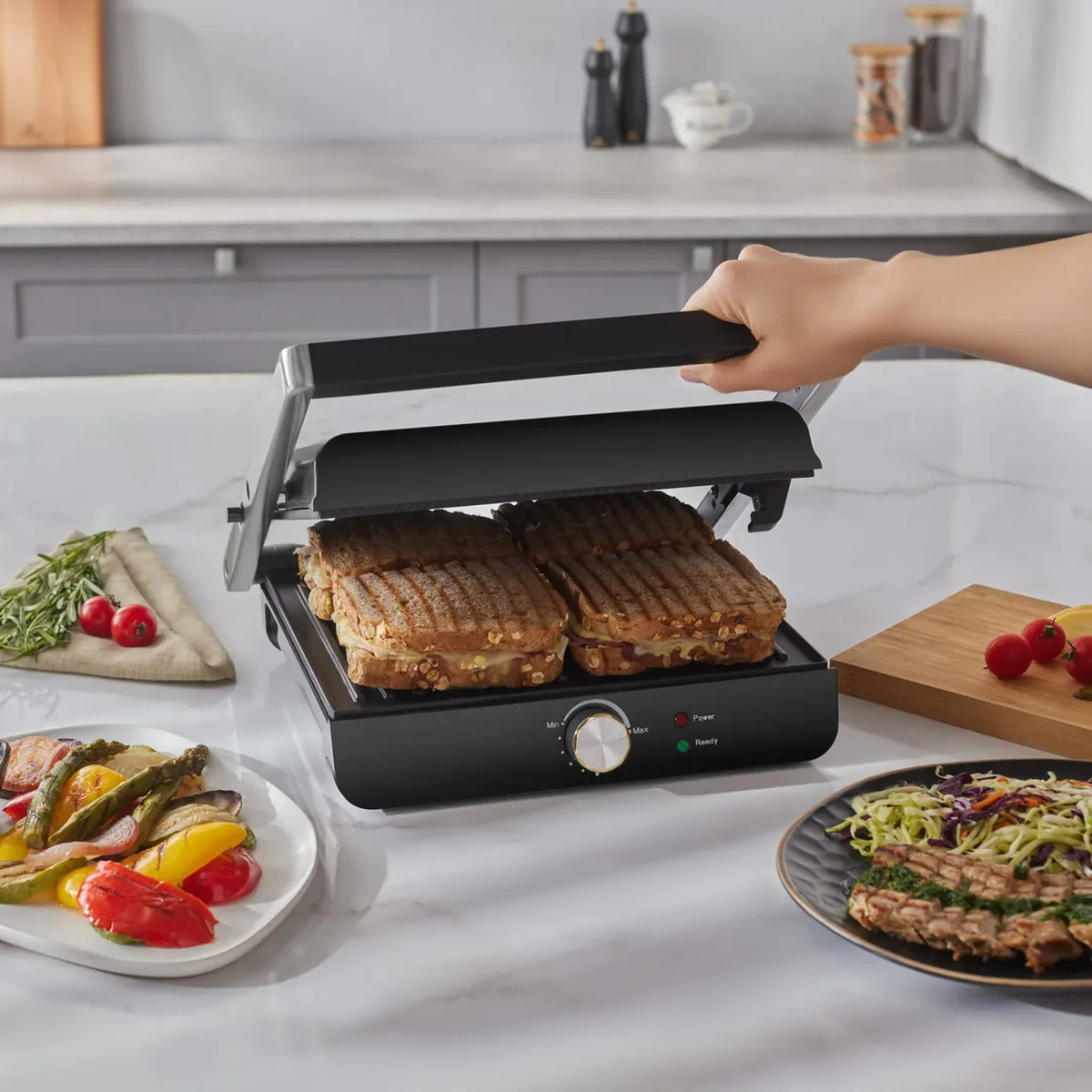 Karaca Toastmaster Inox 2000W Toaster and Grill – Stainless Steel