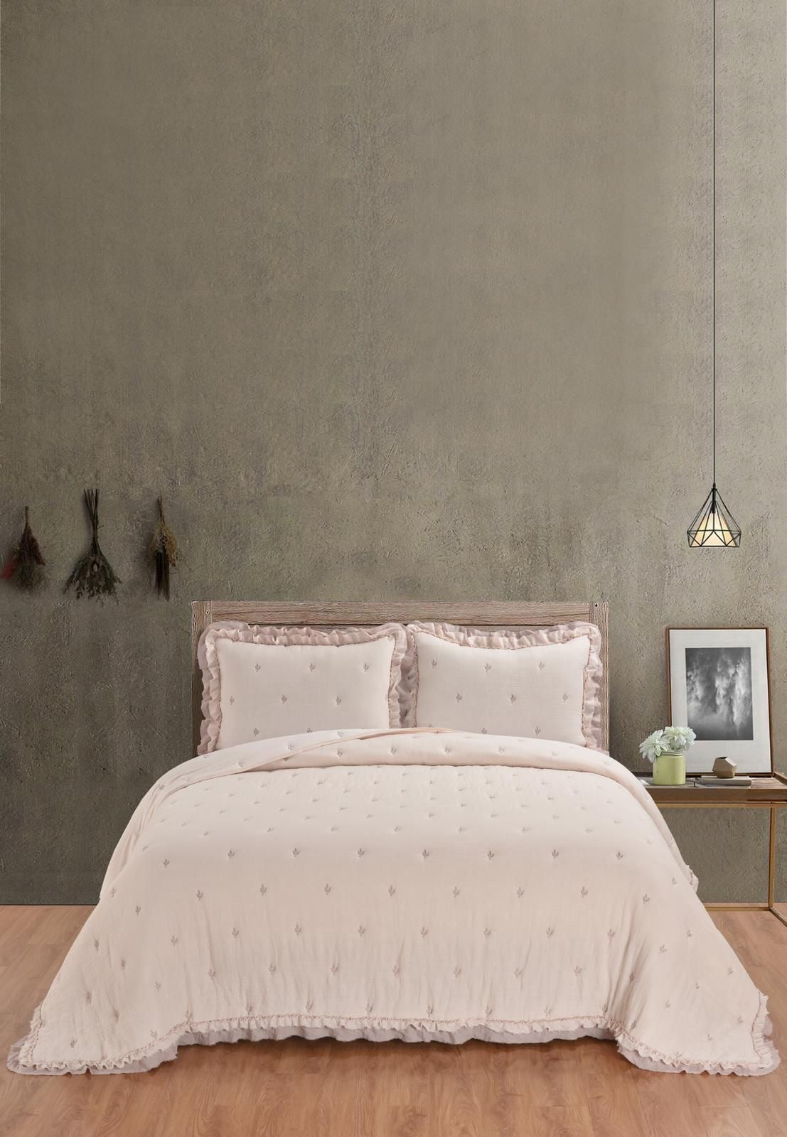 Mora Müslin Çift Kişilik Yatak Örtüsü 240x260 cm – 3 Renk Seçenekli