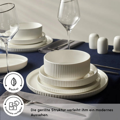 Karaca Forever Bone Pablito 53 Piece Dinner Set for 12 People – White