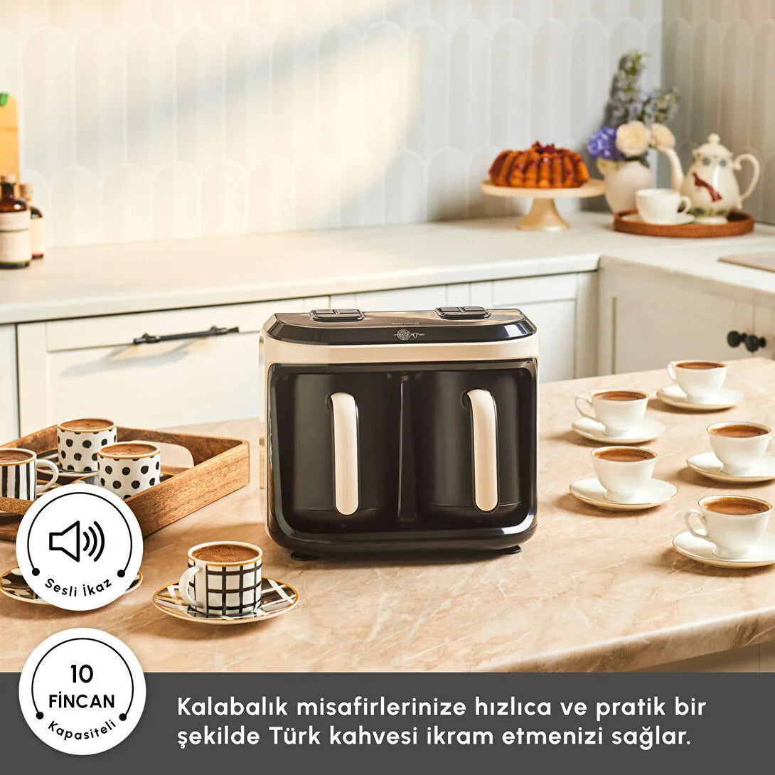 Karaca Hatır Hüp Düet Aroma İkili Türk Kahve Makinesi Space Gray – Çift Cezveli Türk Kahvesi Makinesi