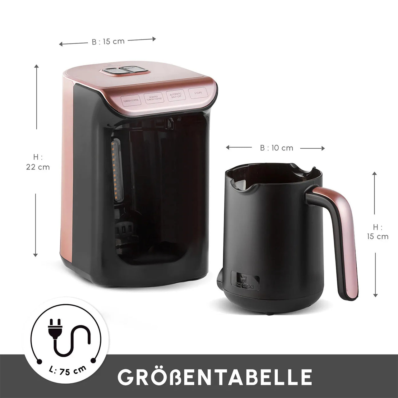 Karaca Hatır Köz Türk Kahve Makinesi Rosegold – Köz Tadında Bol Köpüklü Türk Kahvesi Deneyimi