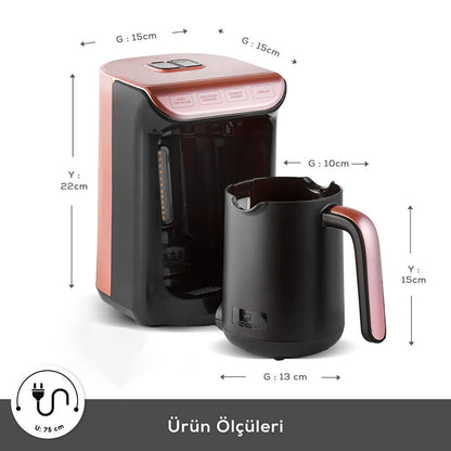 Karaca Hatır Köz Türk Kahve Makinesi Rosegold – Köz Tadında Bol Köpüklü Türk Kahvesi Deneyimi