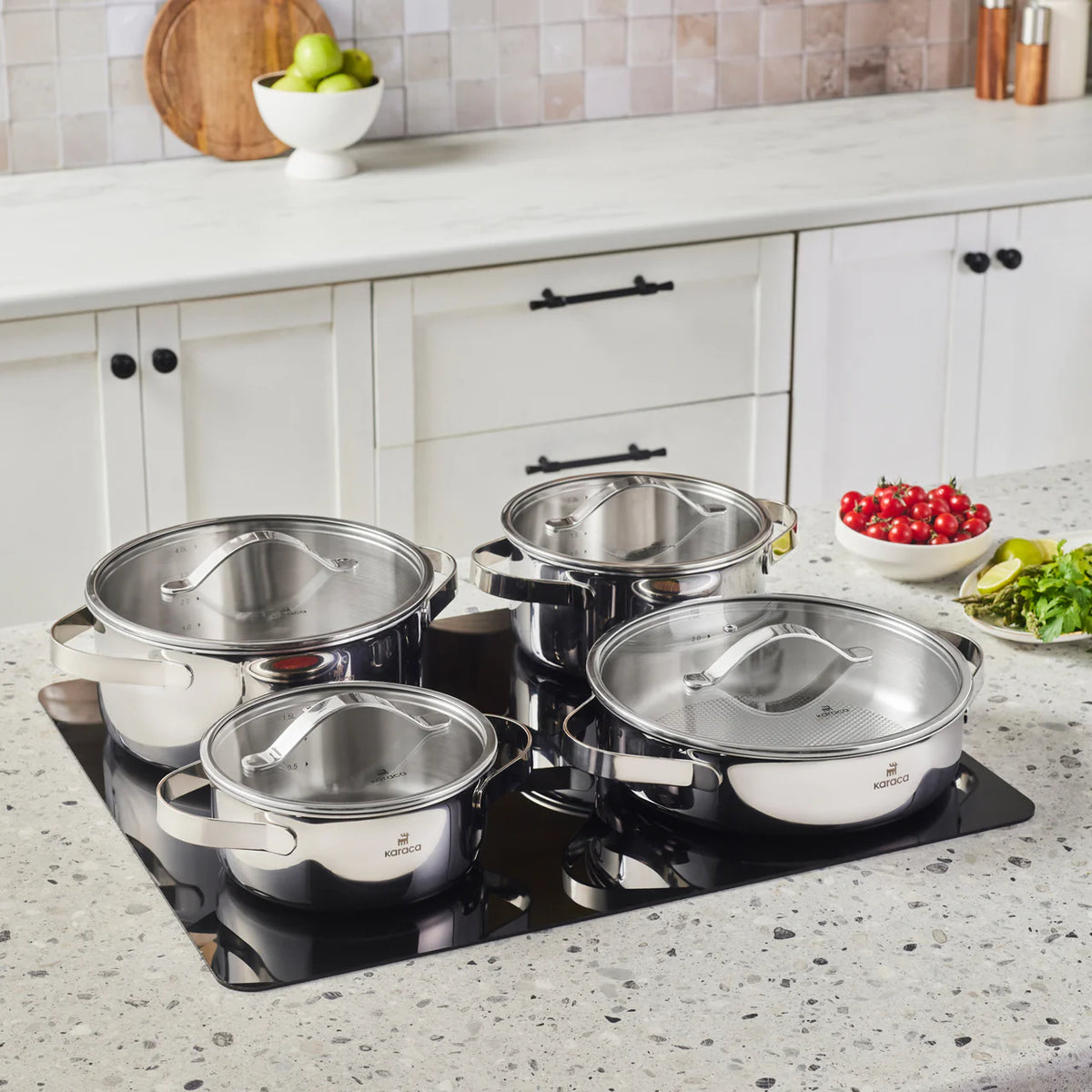 Karaca 3 Ply Culinara 8 Parça Paslanmaz Çelik Tencere Set