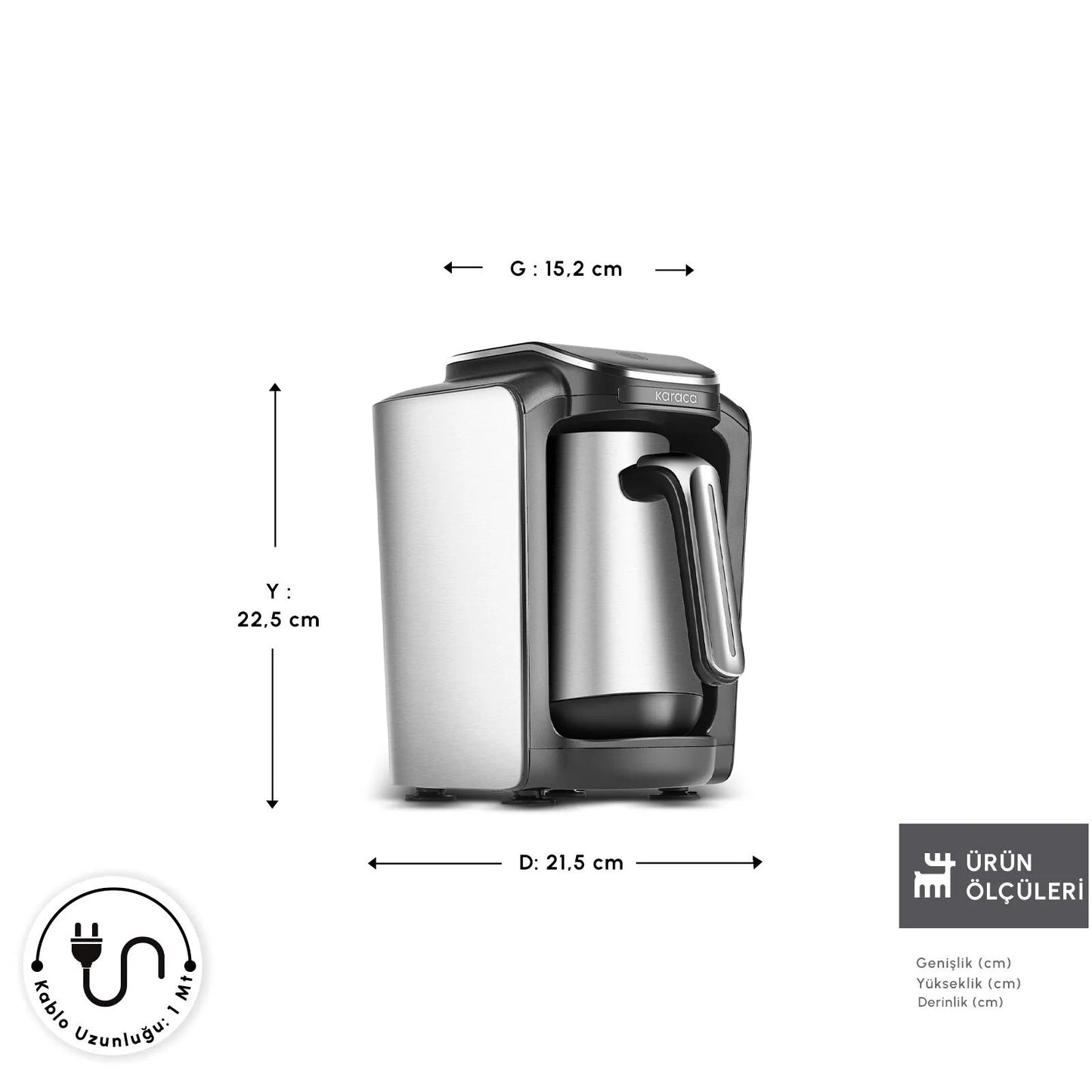 Karaca Hatır Neo Inox Turkse Koffiemachine – Stalen Cezve, Kolen en Aromatische Koffie