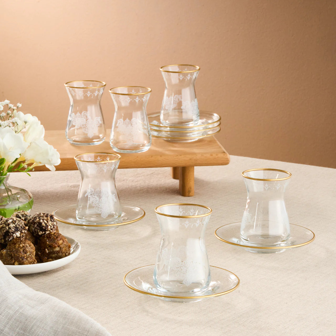 Karaca Gent 12 Piece Tea Set for 6 People – Gold