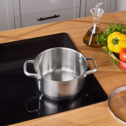Karaca Elite 20 cm 2,9 L Paslanmaz Çelik İndüksiyon Tencere – Kapaklı