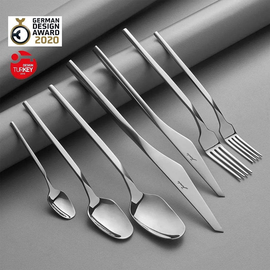 Jumbo 5100 Quartz 84 Parça 12 Kişilik Paslanmaz Çelik Çatal Kaşık Bıçak Takımı
