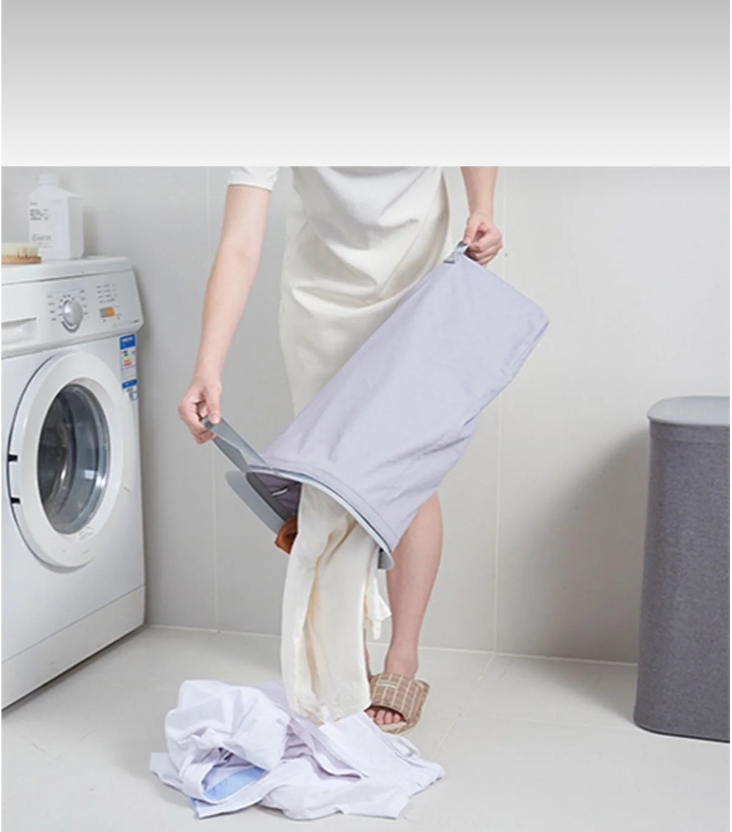 Arow Foldable 2-Compartment Fabric Laundry Basket – 90 Lt | Metal Body, Lid