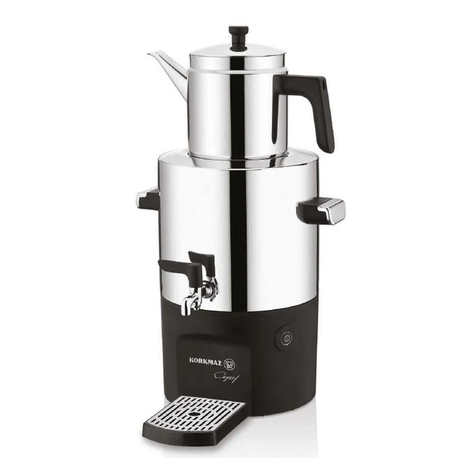 Korkmaz Çayşef A841-01 Inox Elektrikli Semaver 7 Lt – 75 Bardak Kapasiteli Paslanmaz Çelik Çay Makinesi