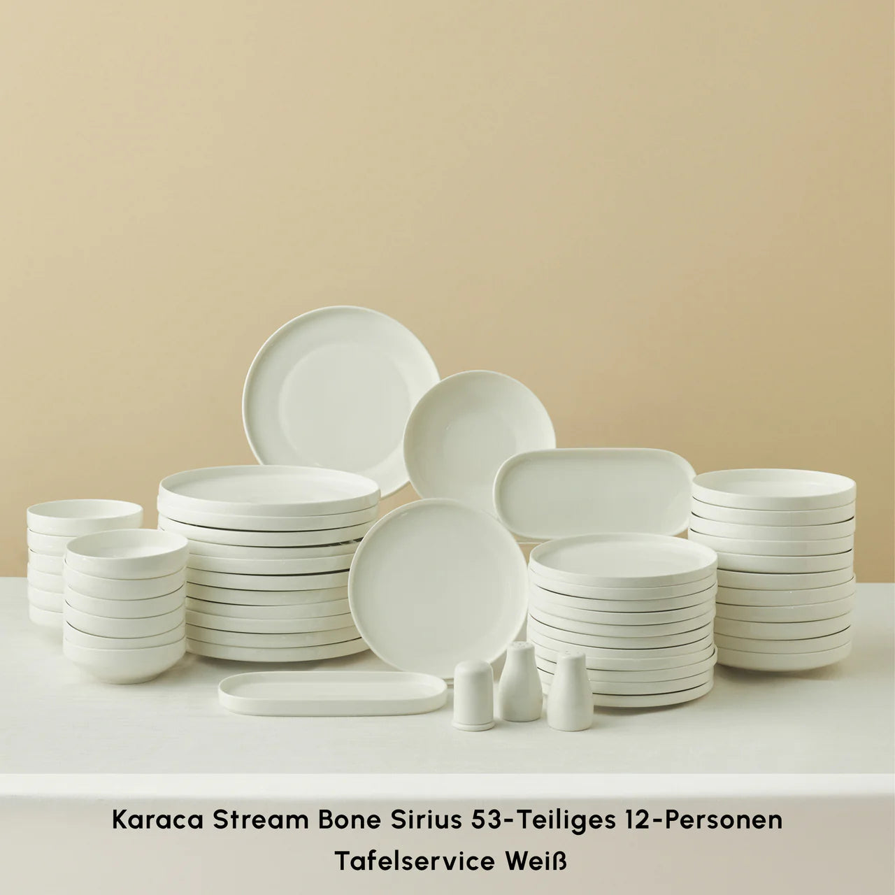 Karaca Stream Bone Sirius 53-delig 12-persoons servies Wit