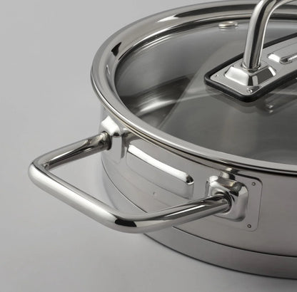 Jumbo Assos 3’lü Çelik Sahan Seti – 6 Parça, İndüksiyon Uyumlu