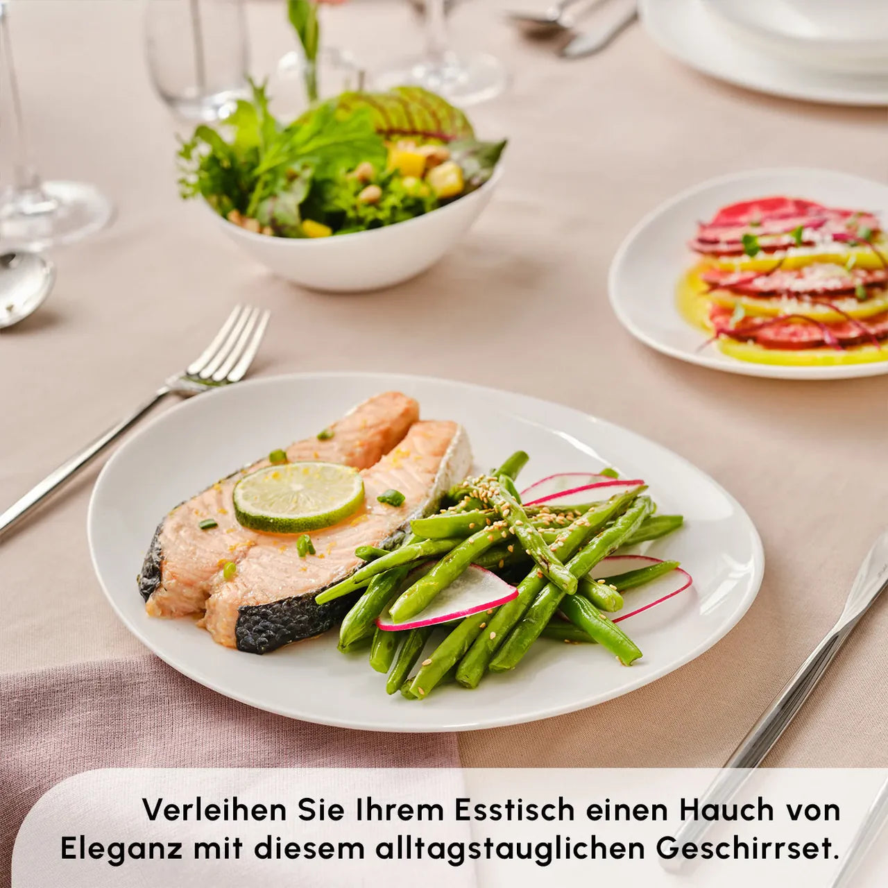 Karaca White Pure Opal Glas 24-delig 6 Personen Serviesset