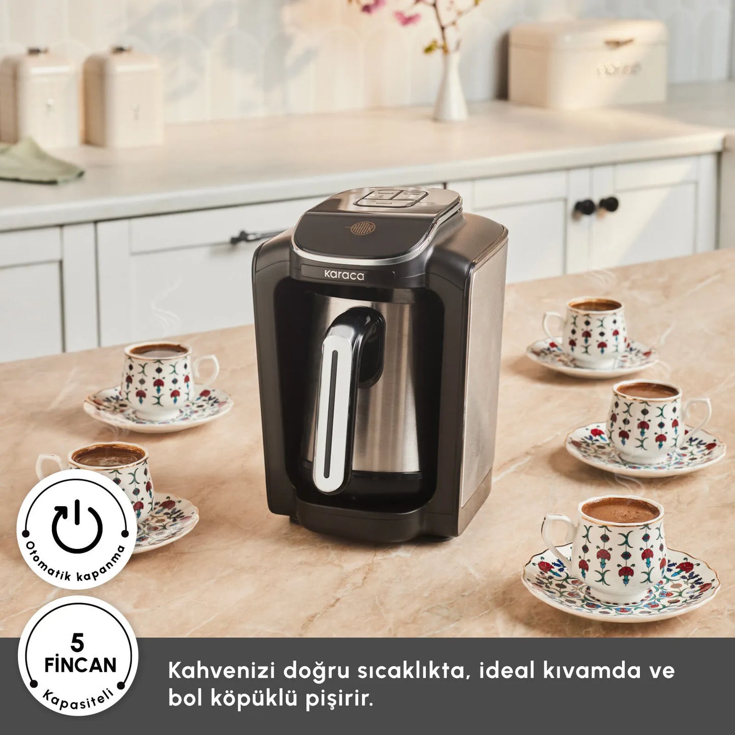 Karaca Hatır Neo Inox Turkse Koffiemachine – Stalen Cezve, Kolen en Aromatische Koffie