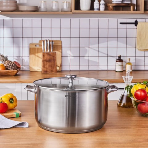 Karaca Elite 34 cm Paslanmaz Çelik Tencere – 15,7 L, İndüksiyon Uyumlu
