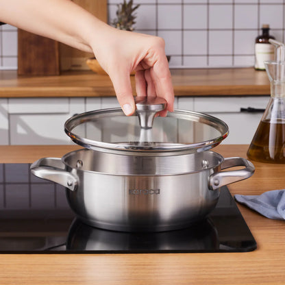 Karaca Elite Paslanmaz Çelik Sığ Tencere 20 cm – İndüksiyon Uyumlu