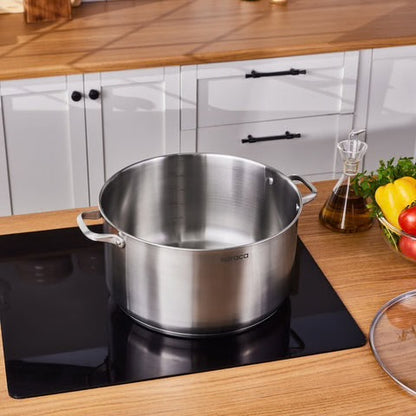 Karaca Elite 34 cm Paslanmaz Çelik Tencere – 15,7 L, İndüksiyon Uyumlu