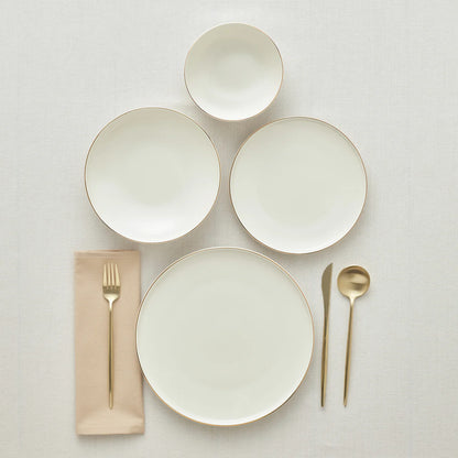 Karaca Stream Bone Meridian 24 Piece Dinner Set for 6 People – Gold