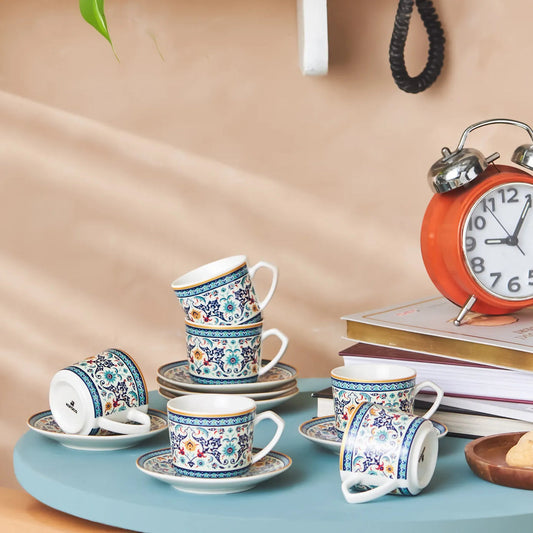 Karaca Beylerbeyi 6 Kişilik Kahve Fincan Takımı, 80 ml, Desenli Porselen