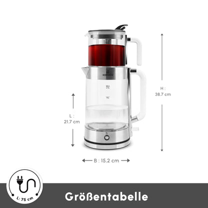 Karaca Luma Cam Çay Makinesi – 2,8 L, 2200 W