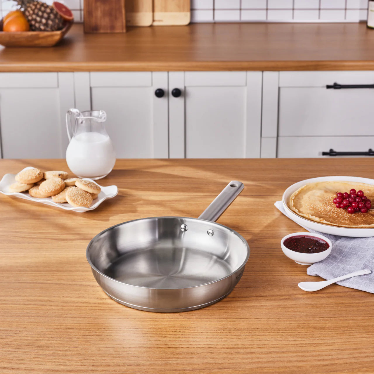 Karaca Elite Paslanmaz Çelik Tava 24 cm – Dayanıklı Çelik Kızartma Tavası