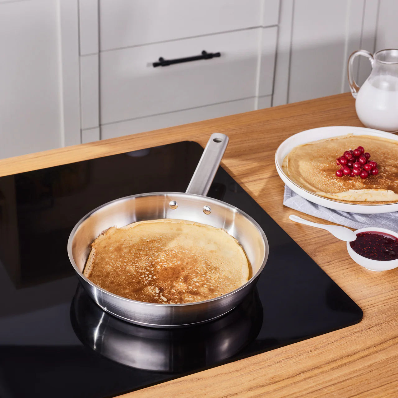 Karaca Elite Paslanmaz Çelik Tava 24 cm – Dayanıklı Çelik Kızartma Tavası