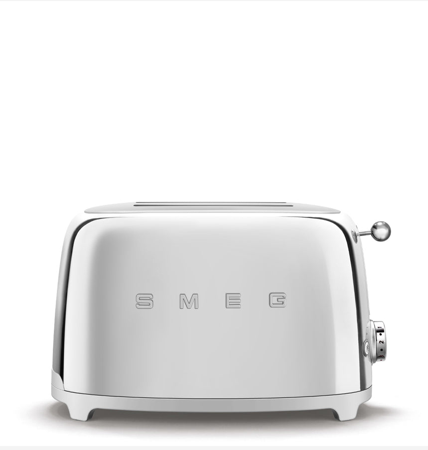 SMEG TSF01SSEU Gepolijste Stalen Broodrooster - Broodrooster 2x2, 950W, Retro 50's Stijl