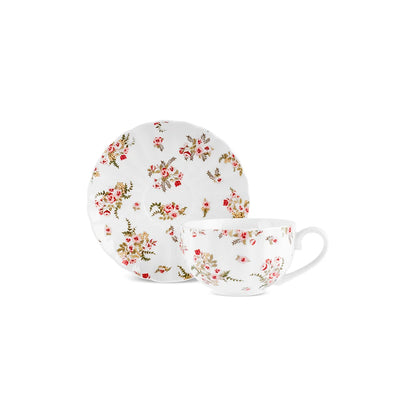 Karaca Blossom Bone China 12 Parça 6 Kişilik Çay Fincanı Takımı – Kırmızı, 220 ml