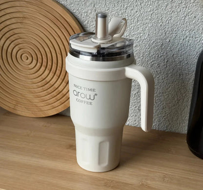 AROW Thermos Cup Flask with Handle and Straw – 1000 ml