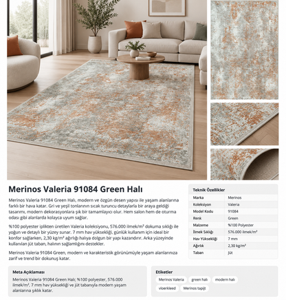 Merinos Valeria 91084 Green Halı