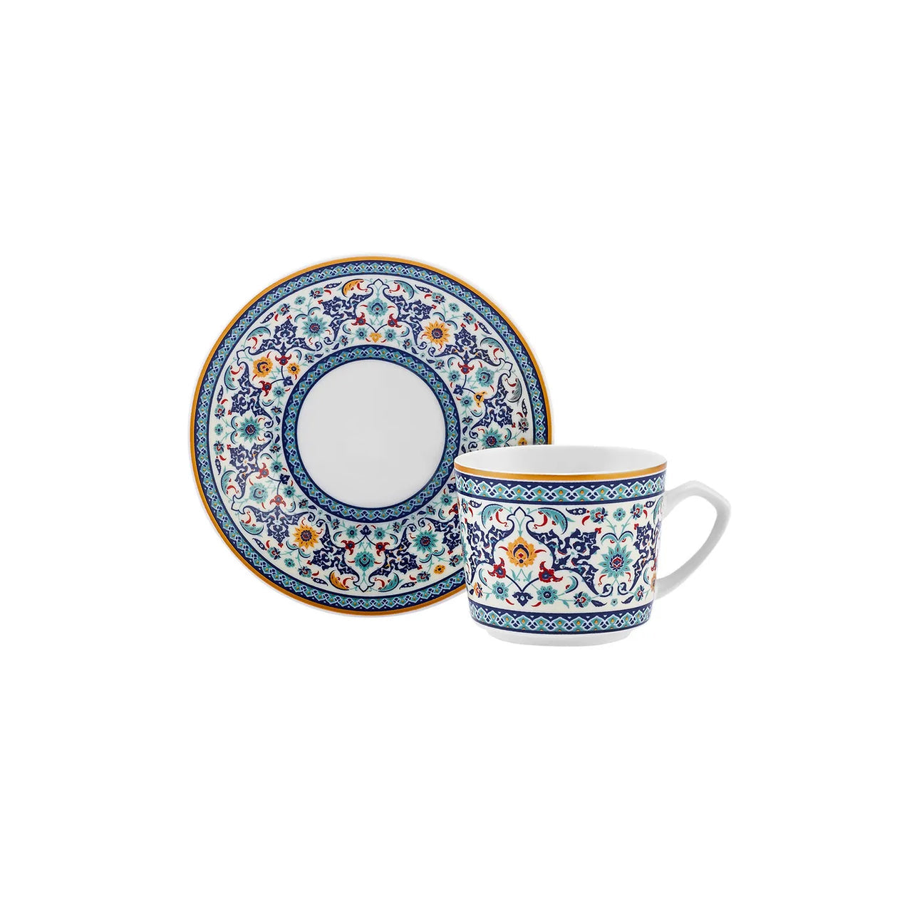 Karaca Beylerbeyi 6 Kişilik Kahve Fincan Takımı, 80 ml, Desenli Porselen