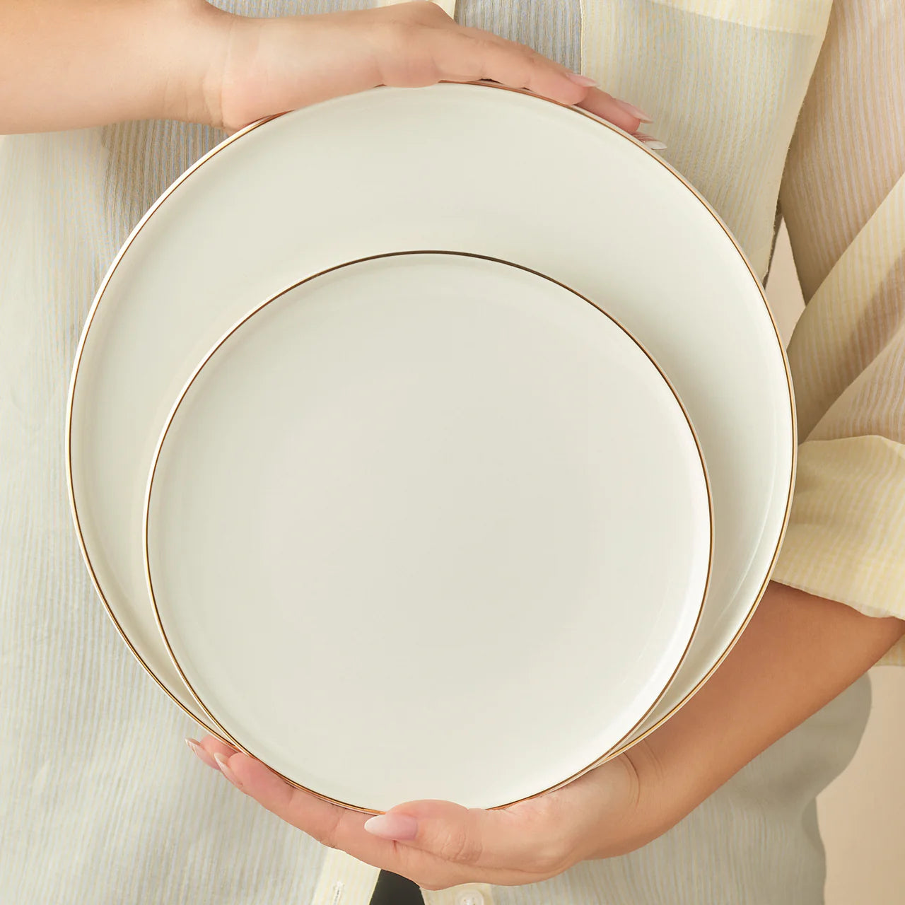 Karaca Stream Bone Meridian 24 Piece Dinner Set for 6 People – Gold