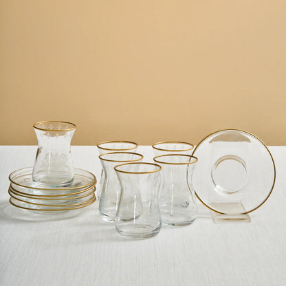 Karaca Gent 12 Piece Tea Set for 6 People – Gold