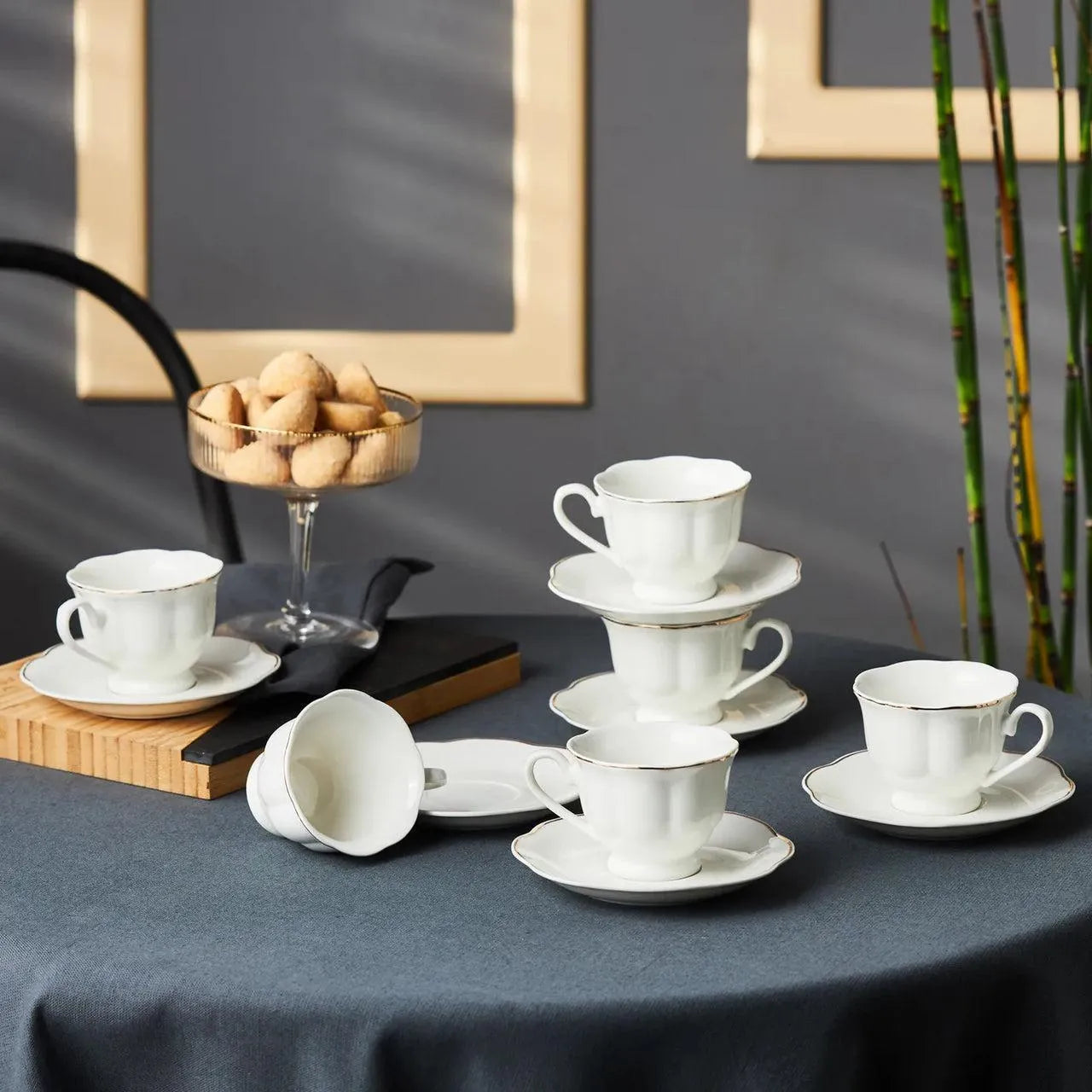 Karaca Bell 6 Person Coffee Cup Set, 90 ml, Porcelain