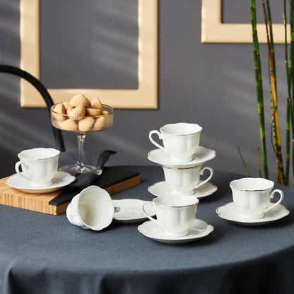 Karaca Bell 6 Person Coffee Cup Set, 90 ml, Porcelain