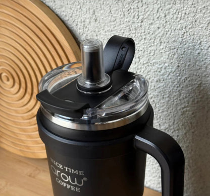 AROW Thermos Cup Flask with Handle and Straw – 1000 ml