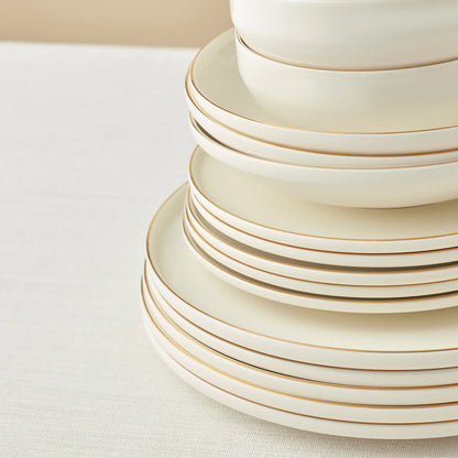 Karaca Stream Bone Meridian 24 Piece Dinner Set for 6 People – Gold