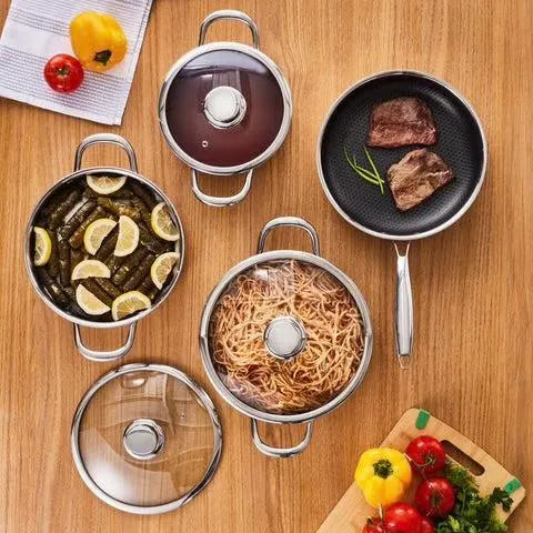 Karaca Guardian 3 Layer 7 Piece Stainless Steel Induction Cookware set