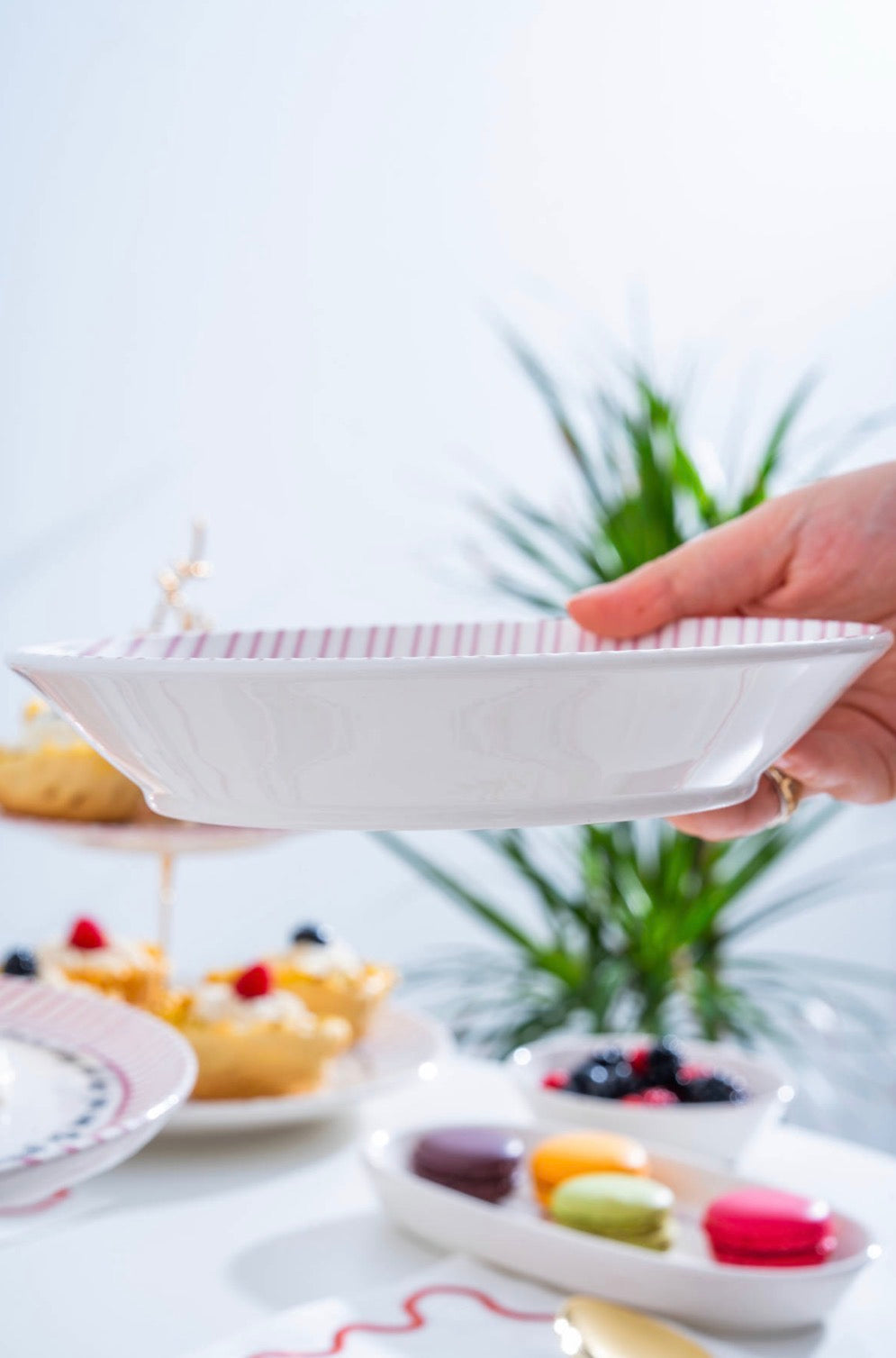 Acar Laila 6-delige Diepe Eetbordenset 19,5 cm – Keramische Soepborden Set