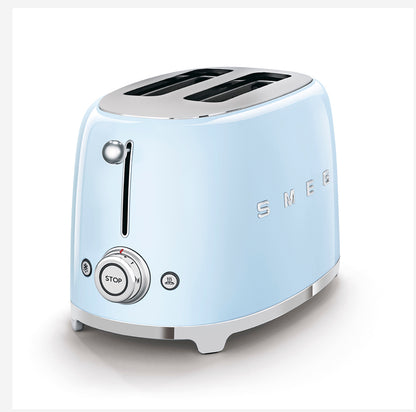 SMEG TSF01PBEU Pastelblauwe broodrooster – 2 sneden, 50's retro-stijl, 950W
