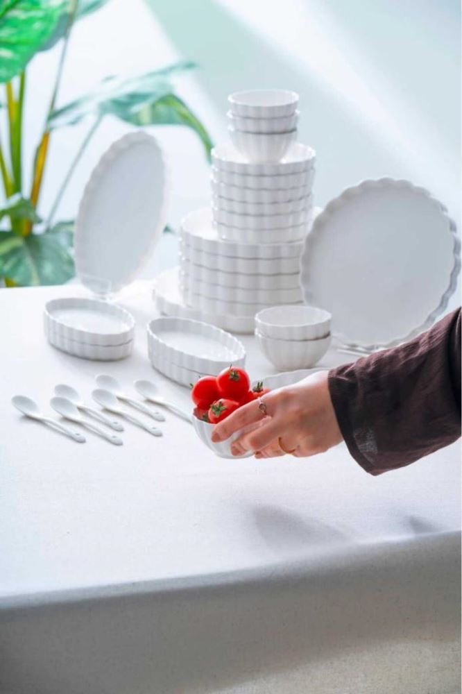 Acar Vesper 31 Parça 6 Kişilik Porselen Kahvaltı Takımı – Şık ve Modern Sunumlar