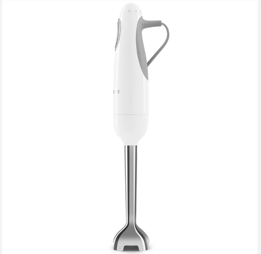 SMEG HBF03WHEU Witte Staafmixerset – FlowBlend RVS Blender, Hakmolen &amp; Garde, Tritan Beker