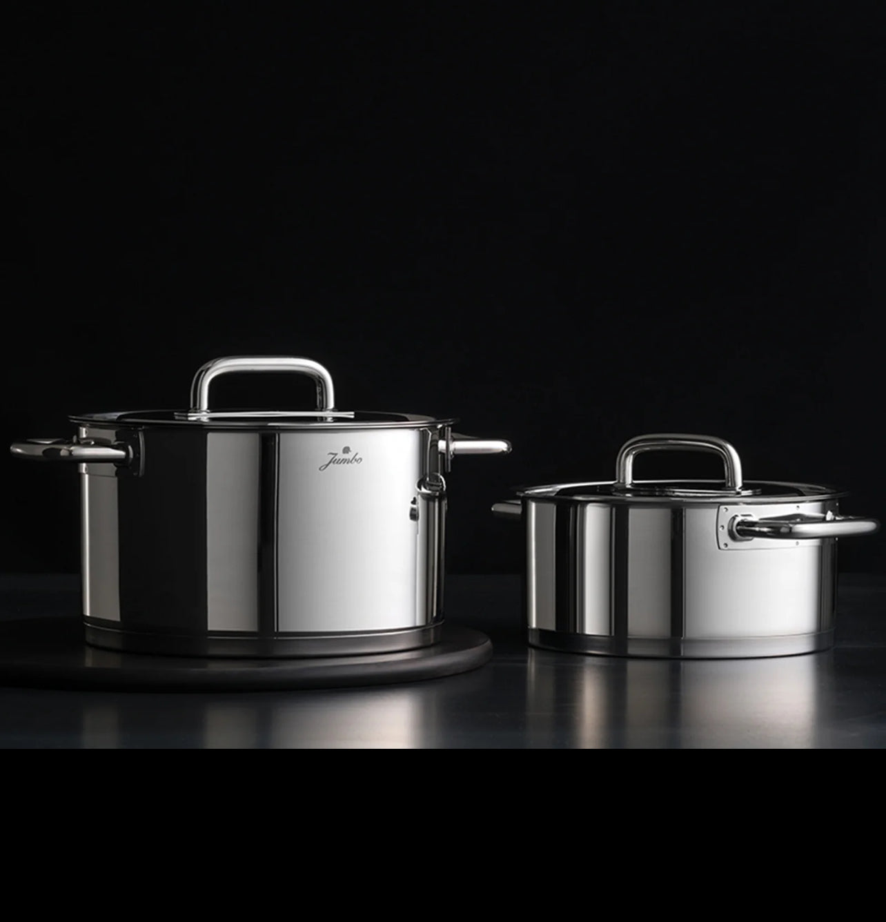 Jumbo Metalix 8 Parça Çelik Tencere Seti – 18/10 Paslanmaz Çelik, İndüksiyon Uyumlu